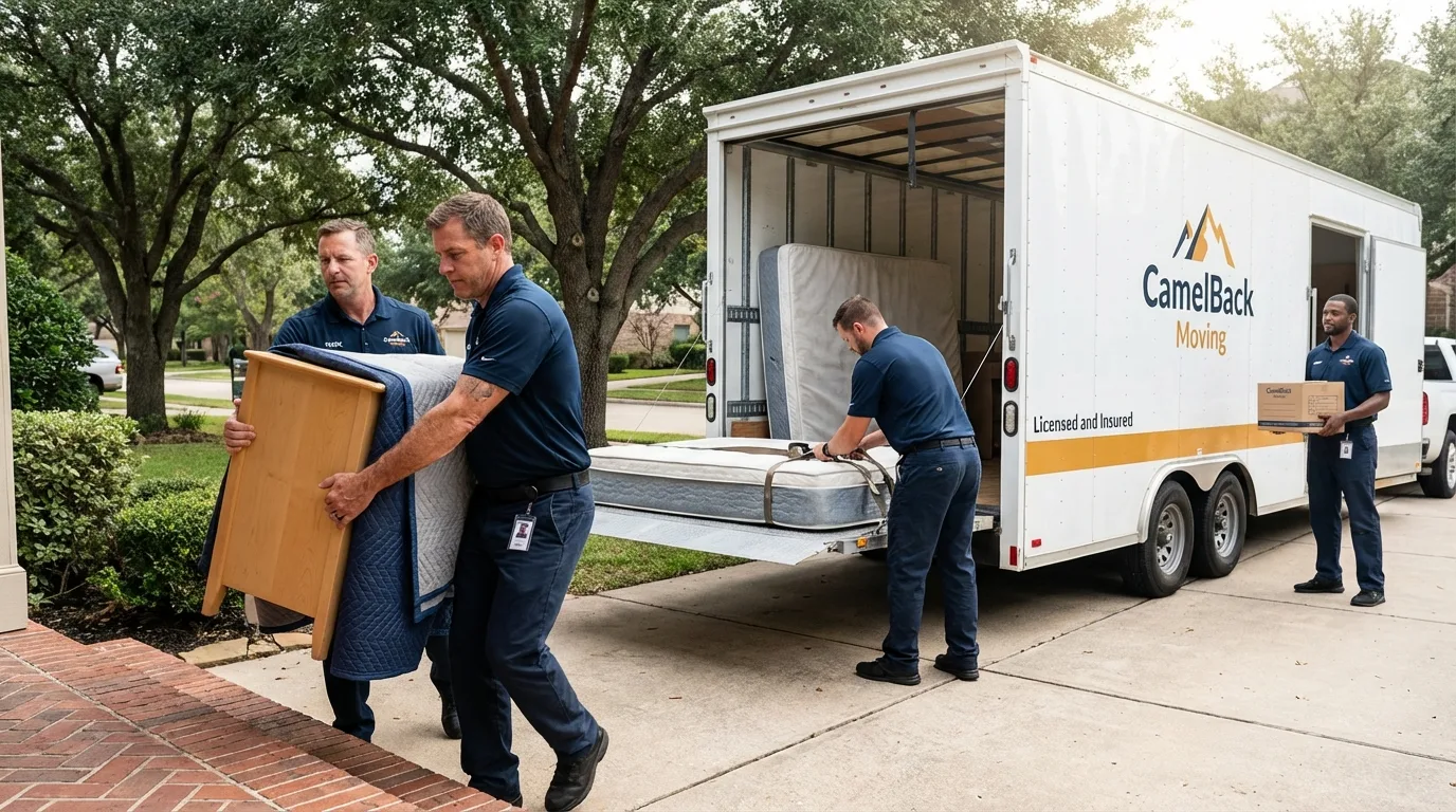 Crew loading residential truck for cross-state move from Pembroke Pines, FL