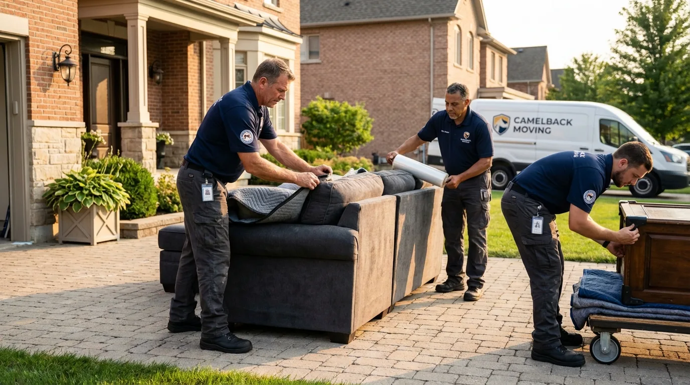 Large estate moving crew wrapping furniture in Pembroke Pines, FL
